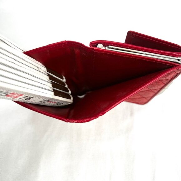 Vgt Pierre Cardin Women's Ostrich Leather Tri-Fold  5"x4" Red card/Coin Wallet(5 - Picture 13 of 13